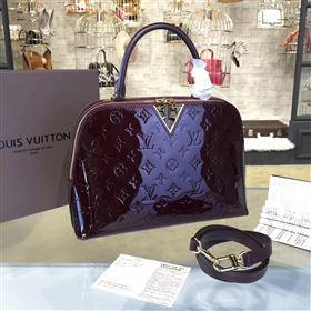 Louis Vuitton LV Melrose Handbag Monogram Patent Leather Bag Wine M42694 7004