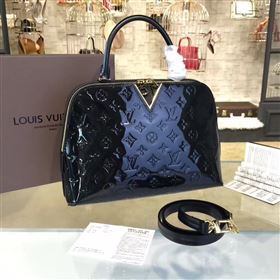 Louis Vuitton LV Melrose Handbag Monogram Patent Leather Bag Black M42694 7006