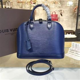 Louis Vuitton LV Alma PM Handbag Epi Leather Bag Navy M40620 7014