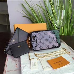 Louis Vuitton LV Camera Pouch Chain Bag Monogram Leather Handbag Black M64057 7022