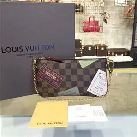 Louis Vuitton LV Pochette Milla Chain Bag Damier Handbag Coffee N63080 7027