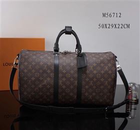 LV Louis Vuitton M56712 Monogram Keepall 50 Travelling Bag Handbag Black