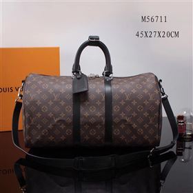 LV Louis Vuitton M56711 Monogram Keepall 45 Travelling Bag Handbag Black