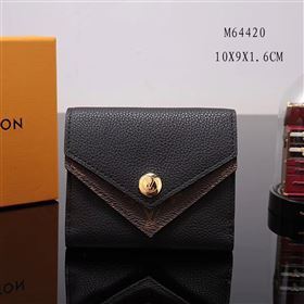 LV Louis Vuitton M64420 Monogram Double V Wallet Purse Bag Handbag Black
