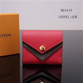 LV Louis Vuitton M64419 Monogram Double V Wallet Purse Bag Handbag Red