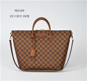 LV Louis Vuitton N63169 Damier Tote Handbag Belmont 24-hour Bag Brown