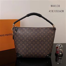 LV Louis Vuitton Monogram Triangle Softy Handbag M44130 Bag Brown