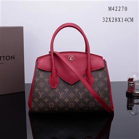 LV Louis Vuitton Monogram Brittany Handbag M42270 Leather Bag Red