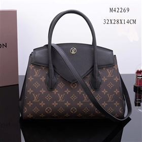LV Louis Vuitton Monogram Brittany Handbag M42269 Leather Bag Black