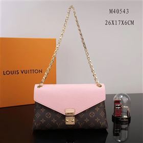 LV Louis Vuitton Pallas Chain Handbag M40543 Monogram Leather Bag Pink