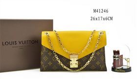 LV Louis Vuitton Pallas Chain Handbag M41246 Monogram Leather Bag Yellow