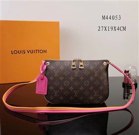 LV Louis Vuitton Monogram M44053 Small Shoulder Zipper Bag Handbag Pink