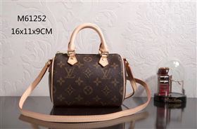 LV Louis Vuitton Nano Speedy 16 Bag M61252 Monogram Handbag Brown