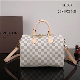 LV Louis Vuitton Speedy 25 Bag N41374 Damier Handbag White