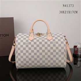 LV Louis Vuitton Speedy 30 Bag N41373 Damier Handbag White