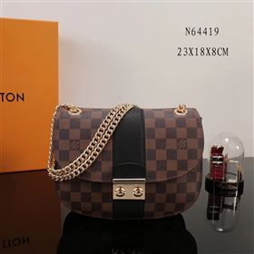 LV Louis Vuitton Monogram Wight Shoulder Bag N64419 Damier Handbag Black