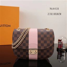 LV Louis Vuitton Monogram Wight Shoulder Bag N64418 Damier Handbag Pink