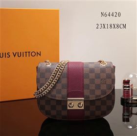 LV Louis Vuitton Monogram Wight Shoulder Bag N64420 Damier Handbag Wine