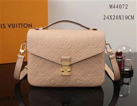 LV Louis Vuitton Pochette Metis Shoulder Bag M44072 Leather Handbag Beige