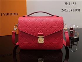 LV Louis Vuitton Pochette Metis Shoulder Bag M41488 Monogram Leather Handbag Red