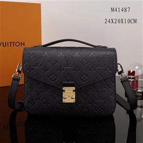 LV Louis Vuitton Pochette Metis Shoulder Bag M41487 Monogram Leather Handbag Black