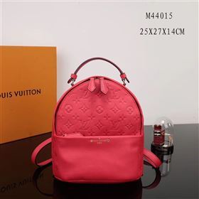 LV Louis Vuitton Monogram Sorbonne Backpack M44015 Real Leather Bag Red