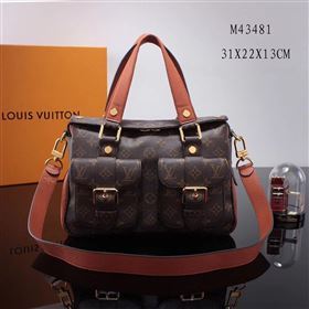 LV Louis Vuitton Monogram Manhattan Handbag M43481 Bag Orange