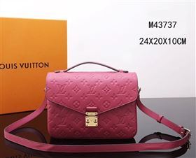 LV Louis Vuitton Monogram Pochette Metis Handbag M43737 Leather Bag Rose