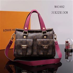 LV Louis Vuitton Monogram Manhattan Handbag M43482 Bag Maroon