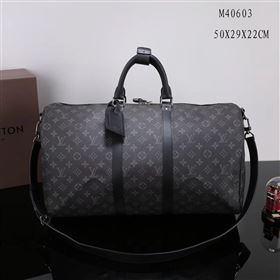 Men LV Louis Vuitton M40603 Keepall 50 Handbag Monogram Travelling Bag Gray