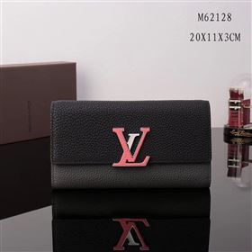 LV Louis Vuitton M62128 Capucines Wallet Clutch Bag Leather Handbag Black&Gray