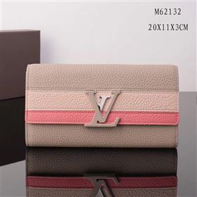 LV Louis Vuitton M62132 Capucines Wallet Clutch Bag Leather Handbag Beige&Pink