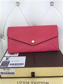 replica Louis Vuitton LV Monogram Sarah Wallet Real Leather Purse Bag M61182 Rose