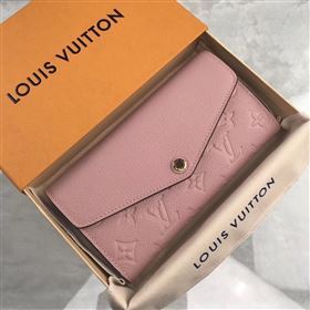 replica Louis Vuitton LV Monogram Sarah Wallet Real Leather Purse Bag M64082 Pink