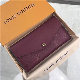 replica Louis Vuitton LV Monogram Sarah Wallet Real Leather Purse Bag M62213 Maroon