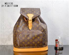 LV Louis Vuitton M51135 Montsouris Backpack Bag Monogram Handbag Orange