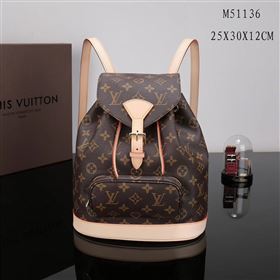 LV Louis Vuitton M51136 Montsouris Backpack Bag Monogram Handbag Beige