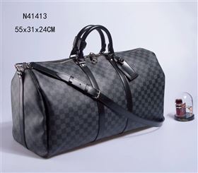 Men LV Louis Vuitton N41413 Keepall 55 Handbag Damier Travelling Bag Gray