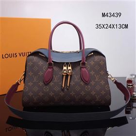 LV Louis Vuitton M43439 Tuileries Handbag Monogram Leather Bag Navy
