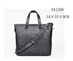 Men LV Louis Vuitton Damier Tote Handbag N41269 Leather Bag Black