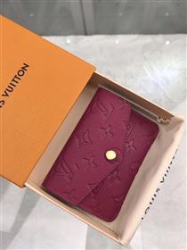 replica Louis Vuitton LV Monogram Key Pouch Wallet Real Leather Purse Bag Maroon M61566