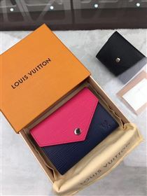 replica Louis Vuitton LV Victorine Epi Leather Wallet Purse Bag Navy and Pink M62204