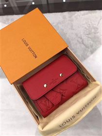 replica Louis Vuitton LV Pont-Neuf Compact Wallet Cowhide Leather Purse Bag Red M62185