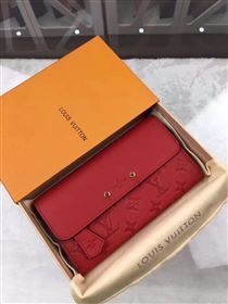 replica Louis Vuitton LV Pont-Neuf Wallet Monogram Cowhide Leather Purse Bag Red M61831