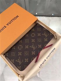 replica Louis Vuitton LV Monogram Double Zippy Wallet Purse Bag Rose M66701