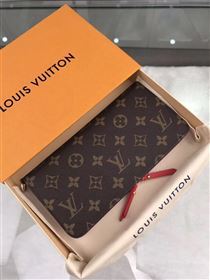 replica Louis Vuitton LV Monogram Double Zippy Wallet Purse Bag Red M66565