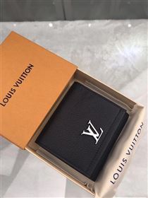 replica Louis Vuitton LV Lockme II Short Wallet Real Leather Purse Bag M64309 Black