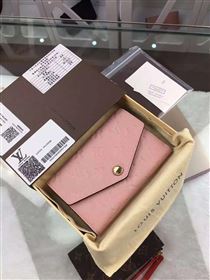 replica Louis Vuitton LV Monogram Real Leather Short Snap Wallet Purse Bag M60568 Pink