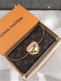 replica M60123 Louis Vuitton LV Monogram Two Fold Flap Wallet Purse Bag Brown