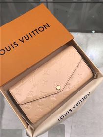 replica M93209 Louis Vuitton LV Monogram Sarah Wallet Patent Leather Purse Bag Nude